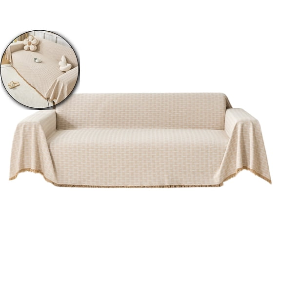 Chenille Couch Cover for Dogs, Sofa Cover, Couch Slipcover Covers for Cushion, Furniture Protector with Tassels for Pets Washable, 35.4"x35.4"