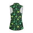 thumbnail image 3 of Uorisanigo St. Patrick's Leaf Women's Golf Sleeveless Shirt with Zipper Comfortable Relaxed Quick Dry Athletic Shirts for Tennis Hiking & Outdoor Sports, 3 of 7