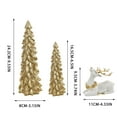 thumbnail image 3 of Slim Christmas Trees,Resin Christmas Tree Figurines, 3Pcs Table Top Christmas Tree, Small Christmas Tree Home Decor Figurine Set, Decorative Xmas Trees for Rustic Christmas Decor(Gold), 3 of 6
