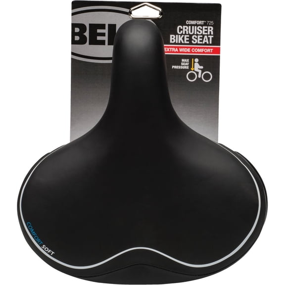 Bell Comfort Wide Cruiser Bicycle Seat - Comfortable Cruiser Saddle - Black — Residential Use, Standard Application