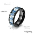 thumbnail image 2 of Punk Skull Rings Black Matching Rings Couple Rings Blue Cz Wedding Ring for Women, 2 of 7