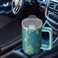 thumbnail image 5 of Holiday Christmas Ornaments 30oz Stainless Steel Coffee Cup with Handle and Straw, Winter Insulated Leak Proof Mug, Gift Tumbler for Women, 5 of 5