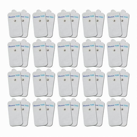 HiDow Compatible Replacement TENS Electrodes - Electrode Pads for Hi-Dow TENS Units - 20 Pair of Snap TENS Unit Electrodes (40 TENS Unit Pads) - 2" X 4" - Discount TENS Brand