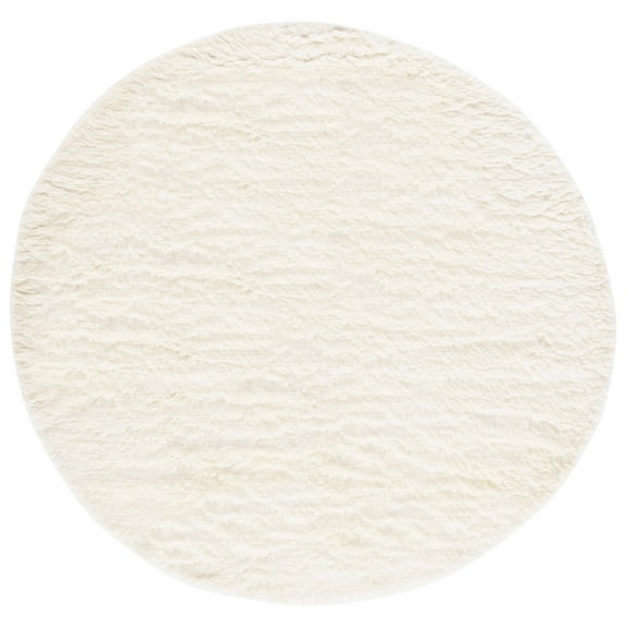 SAFAVIEH Casablanca Genette Solid Area Rug, Ivory, 6' x 6' Round