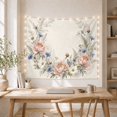thumbnail image 5 of Pink Roses and Blue Wildflowers in a Soft Wreath, Peaceful Watercolor Style for Flower Lovers, Floral Wall Art, Mother's Day Gift, Tapestry Wall Hanging for Bedroom and Living Room, 5 of 7