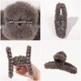 thumbnail image 3 of 7 Pcs Plush Fuzzy Claw Hair Clips Faux Fur Hair Clips Nonslip Hair Jaw Clips Hair Clamp Barrette Hair Accessories for Women Girls, 3 of 5