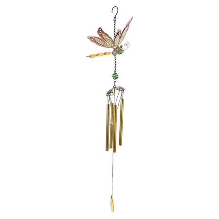 Artistic Wind Chime with Luminous Wall Hanging Ornament Outdoor Garden Decor Green Aluminum Tube
