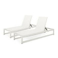 thumbnail image 4 of Christopher Knight Home Modesta Outdoor Mesh Chaise Lounges (Set of 2) by  - 76.50" W x 25.50" D x 11.50" H Black + Gray, 4 of 5