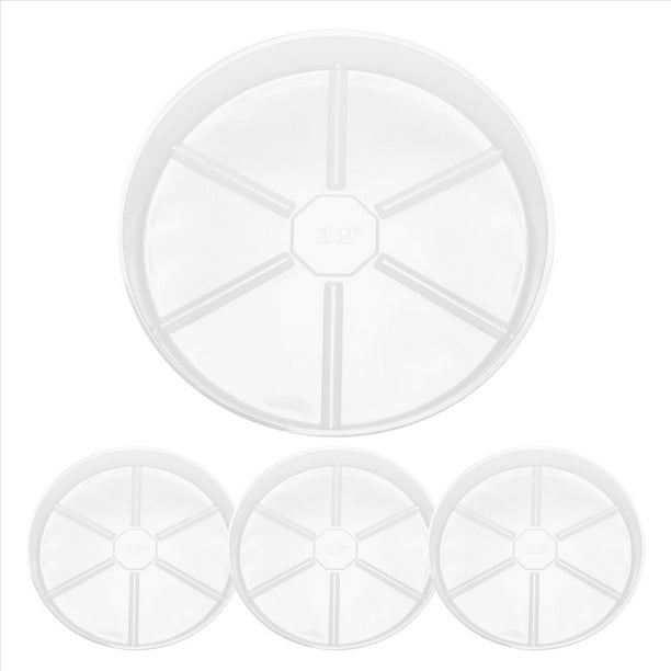 Paquete 4 Platillos para Plantas Transparentes,Platillos para Plantas de PláStico 12 Pulgadas, Bandeja para Plantas MáS Gruesa y Duradera, Maceta para JardíN Interior y Exterior