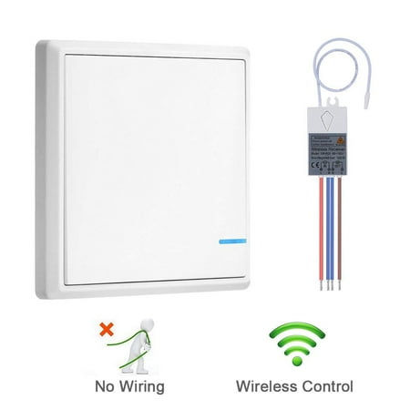 Range Fan Switch - GREENCYCLE 1 PK 1-way Wireless Switch 1PK Remote Receiver Lights Switch Kit Control Lamp Fan IP54 Waterproof Indoor and Outdoor Use