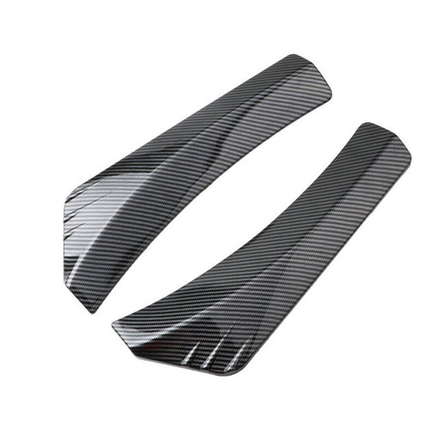 2pcs Carbon Fiber Durable Car Rear Bumper Lip Diffuser Splitter Canard Protective Film -