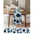 thumbnail image 6 of Navy Blue Geometric Table Runner Gold White Hexagon Modern Tablerunners 13 x 108 Inch, Table Decorations Tabletop Scarf for Summer Gathering Holiday Farmhouse Kitchen Dining Decor, 6 of 6
