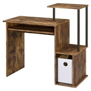 ACME Lyphre Computer Desk in Weathered Oak and Black