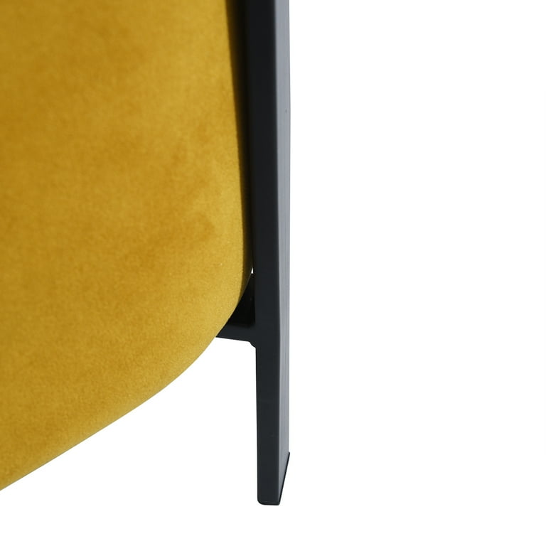 Homy Casa Square Upholstered Ottoman ModernVelvet Poufs with Storage, Yellow