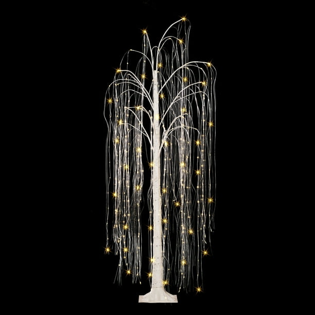 6 ft Pre Lit Outdoor Willow Tree With 360 Warm White Multi Function