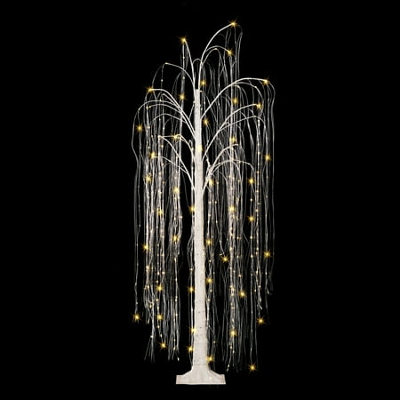 6 ft Pre- Lit Outdoor Willow Tree With 360 Warm White Multi Function LED Lights