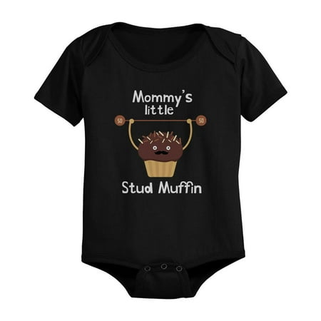 

Mommy s Stud Muffin Baby Bodysuit Cute Infant Black Onesie Gift for Baby Shower