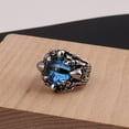 thumbnail image 2 of Gothic Punk Devil Evil Eye Rings, Open Adjustable Crystal Dragon Eagle Claw Locomotive Biker Ring for Men Party Gifts, 2 of 5