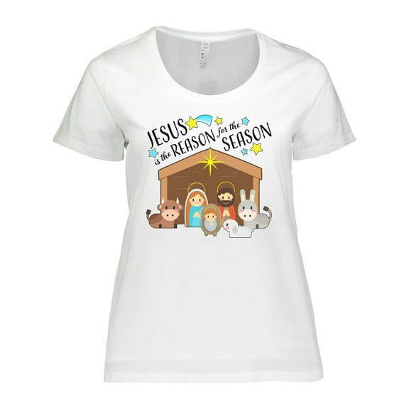Inktastic Jesus is the Reason for the Season Christmas Nativity Women's Plus Size T-Shirt