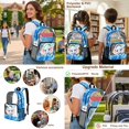 thumbnail image 5 of Kuiaobaty Cute Elephant Print Clear Backpack and Lunch Bag Set for Boys Clear Backpack and Pencil Case with Zipper Heavy Duty School Bag with Lunch Box for School, Blue, 5 of 5