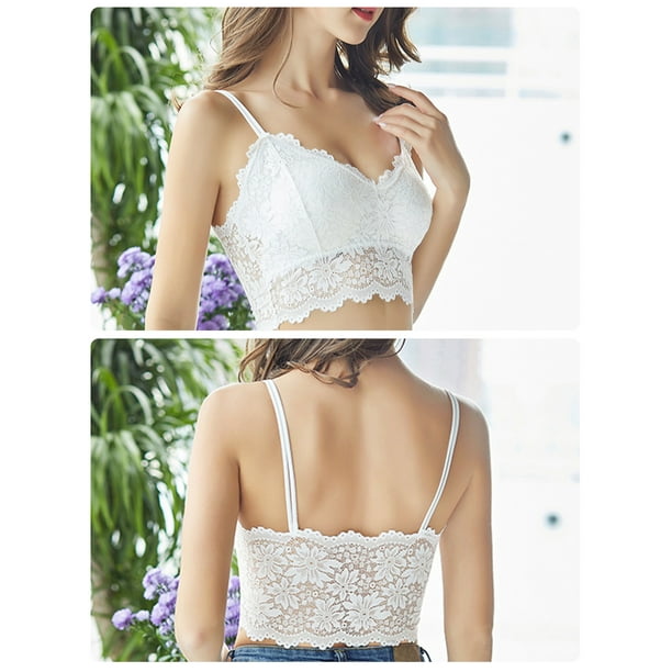 Women Lace Bra Camisole Wirefree Crop Tops 5 Pieces