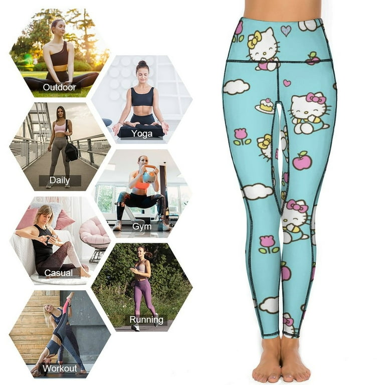 Hello Kitty High Waisted Leggings for Women, Yoga Pants with