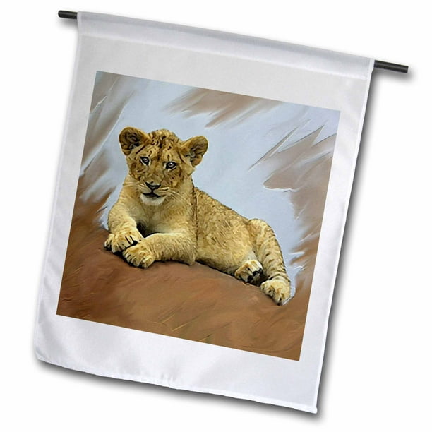 3drose Lion Cub Garden Flag 12 By 18 Inch Walmart Com Walmart Com