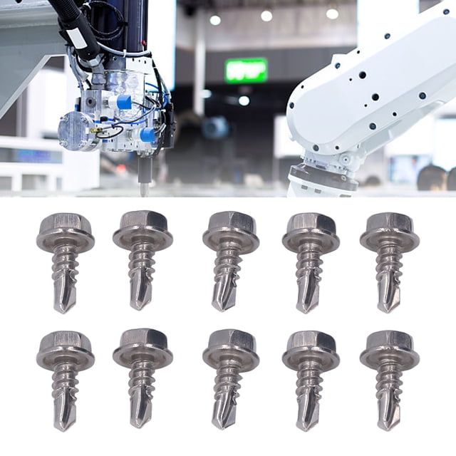 50pcs Auto Taraudage Vis Assortiment Acier Inoxydable 4.8x13mm Vis Hexagonales Kit de Fixation