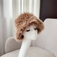 thumbnail image 4 of Ltctricy Plush Hat for Women Winter Warm Fuzzy Cozy Bucket Hat Soft Comfort Fashion Fleece Solid Color Hats, 4 of 4