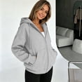 thumbnail image 5 of Zip Hoodies for Women Casual Long Sleeve Drawstring Sweatshirt 2026 Fall Fashion Oversized Outfits Clothes, 5 of 6