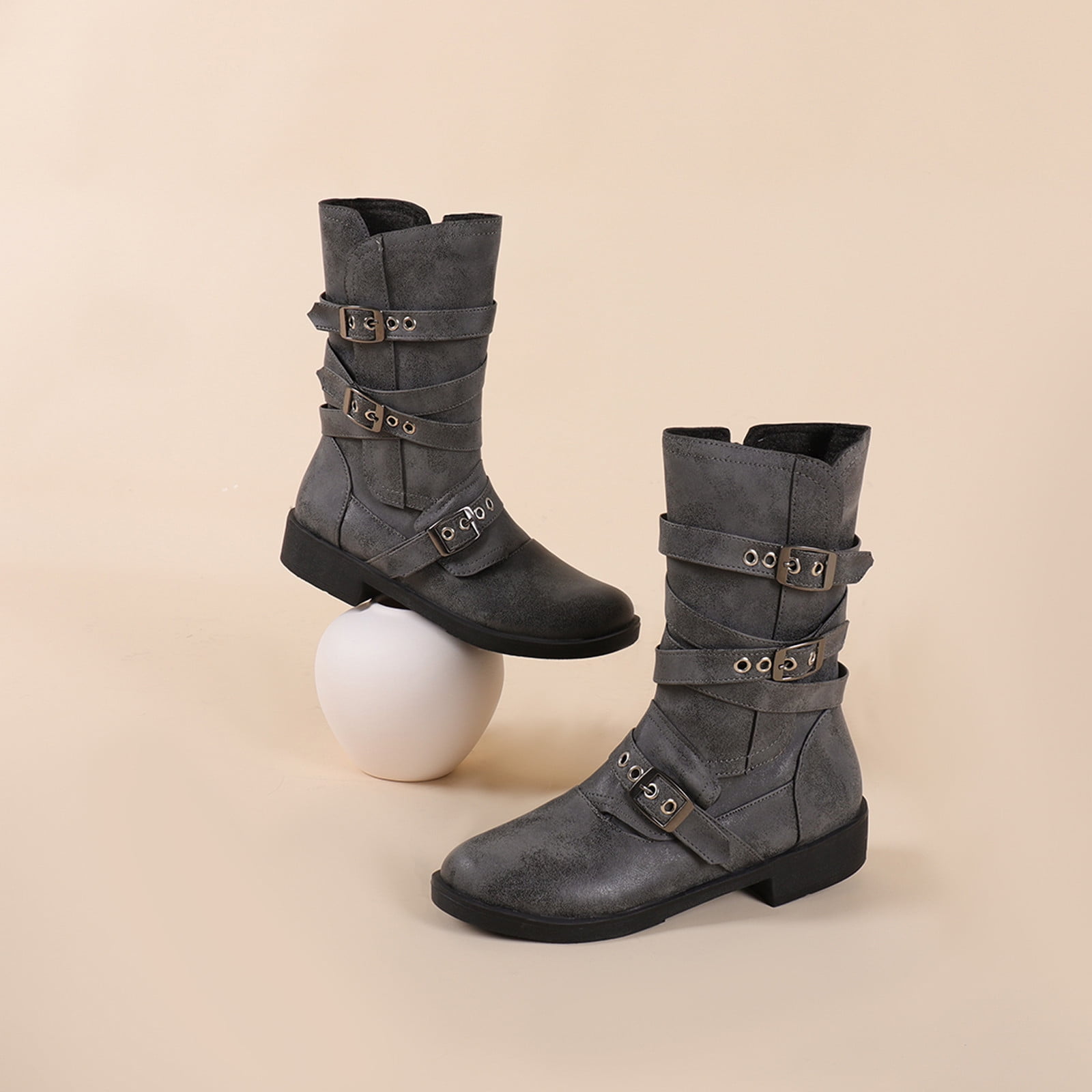 Summer Saving Clearance AXXD Mid-Calf Boots,Christmas For Winter Womens Ladies Work Water Shoes For Women Ankle-High Women Shoes For Clearence