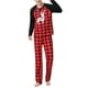 thumbnail image 3 of Sonducket Pijamas navideños a juego con la familia, ropa de salón navideña a cuadros, camisón de manga larga con cuello Pijama HOMBRES M Sonducket AP004036-06, 3 of 6