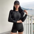 thumbnail image 6 of ZPAQI Women Conservative Swimwear Long Sleeve Swimsuit High Leg Boxer Swimming Pants, 6 of 12