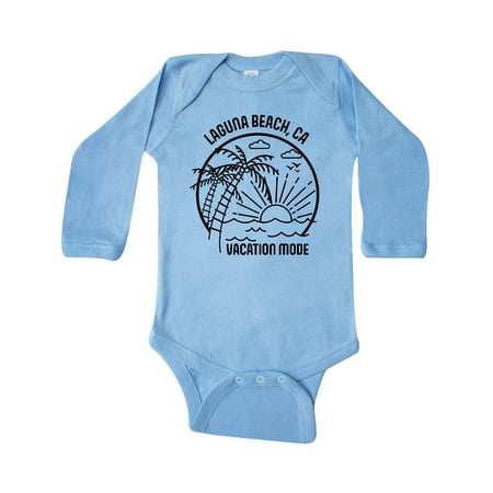 

Inktastic Summer Vacation Mode Laguna Beach California Gift Baby Boy or Baby Girl Long Sleeve Bodysuit