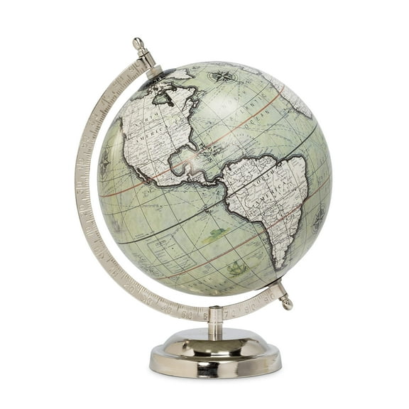 Abbott Collection 57-LATITUDE-17 Globe on Stand, Grey/Black