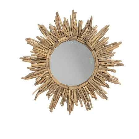 UPC 807472649214 product image for Creative Co-Op Round Driftwood Framed Sunburst Wall Mirror  Natural | upcitemdb.com