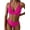 Hot Pink, variant on Women's Push Up V Neck Bikini Sets Criss Cross Back Two Piece Bathing Suit