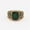 Golden Green Stone, variant on Viking Pattern Gemstone Titanium Steel Ring for Men