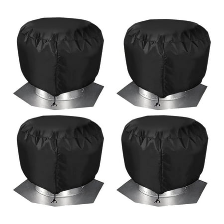 

4Pcs Roof Vent Cover House Roof Turbine Hoods Shield Canvas 20Inch X 20Inch Black