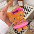 thumbnail image 1 of Sanrio-Llavero de peluche de Hello Kitty, bonito llavero de muñeca hawaiana, peluche esponjoso, vacaciones, piel negra, mochila de juguete colgante, regalo Fivean unisex, 1 of 2