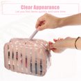 thumbnail image 3 of Unique Bargains Clear Toiletry Bag Transparent Makeup Bag Travel Zipper Cosmetic Organizer for Women 8.07" Light Brown, 3 of 7