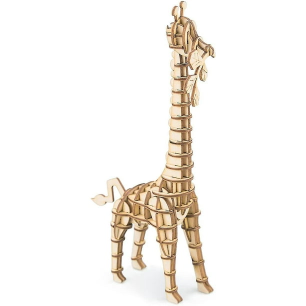 Construya su propio rompecabezas de ensamblaje de madera 3d Kit de artesania de madera Modelo de jirafa regalos para ninos y adultos Walmart en linea