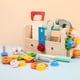 thumbnail image 5 of Juego de herramientas de madera para niños, banco de trabajo, caja de herramientas de reparación para niños pequeños, incluye tornillos y herramientas manuales, juguete educativo de construcción, 5 of 5