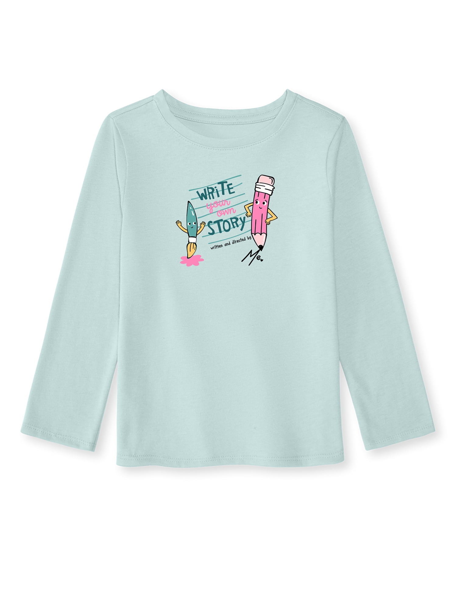 Garanimals Baby & Toddler Girl Long Sleeve Shirts, Single & 3-Pack, Sizes 0-6T