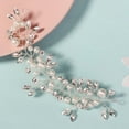 thumbnail image 6 of Miallo Silver Crystal Pearl Wedding Headband, Hairmade Marquise Rhinestone Hair Vine, Elegant Hair Accessories for Bride, 6 of 8