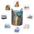 thumbnail image 4 of Balery Starry Sky Cloud Wolf Cesta de ropa redonda con asas, impermeable, independiente, para ropa, juguetes, dormitorio y familia-Medium, 4 of 6
