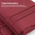 thumbnail image 5 of CGK Linens 6-Piece Extra Deep Pocket Sheet Set With Extra Matching Pillowcases - Full Size Bed Sheets Fits 18"-24" Mattresses, Burgundy, 5 of 7