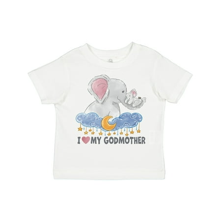 

Inktastic I Love My Godmother Cute Elephants with Moon and Stars Gift Toddler Boy or Toddler Girl T-Shirt