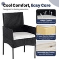 thumbnail image 3 of CONCETTA 3-Piece Patio Furniture Set, Wicker Outdoor PE Rattan Furniture with Coffee Table & Washable Cushion, Compact Bistro Conversation Seating for Balcony, Garden, Poolside, Porch - Black, 3 of 8
