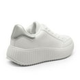 thumbnail image 2 of DREAM PAIRS Women's Casual Walking Shoes Comfortable Chunky Platform Fashion Sneakers White/Silver Size 11, 2 of 9